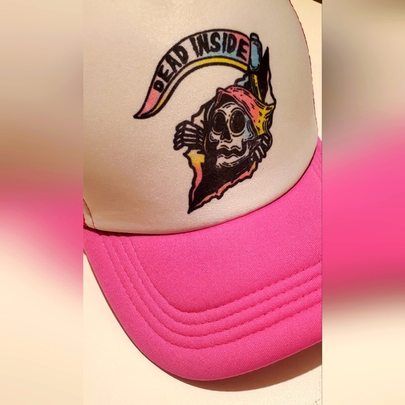 Dead Inside Grimm Reaper Graphic T-Shirt with Matching Dead Inside Snapback Hat - Picture 4 of 4